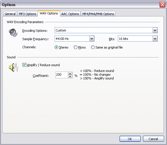 WAV Options